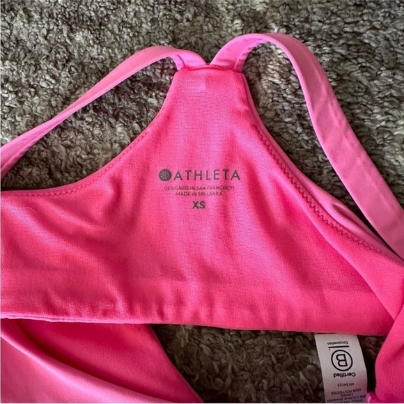 Athleta High Neck Bikini Swim Top Hot Pink XS - Picture 4 of 7